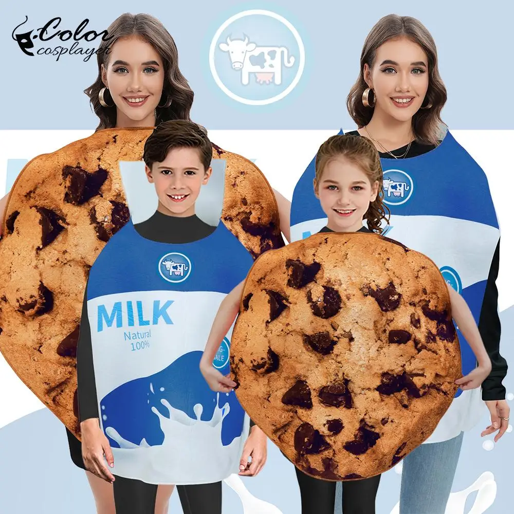 

Color Cosplayer Milk Box Cookie Cosplay Costume Adult Kid Carnival Set Fancy Food Party Clothes Fuuny Wear Festival Outfits