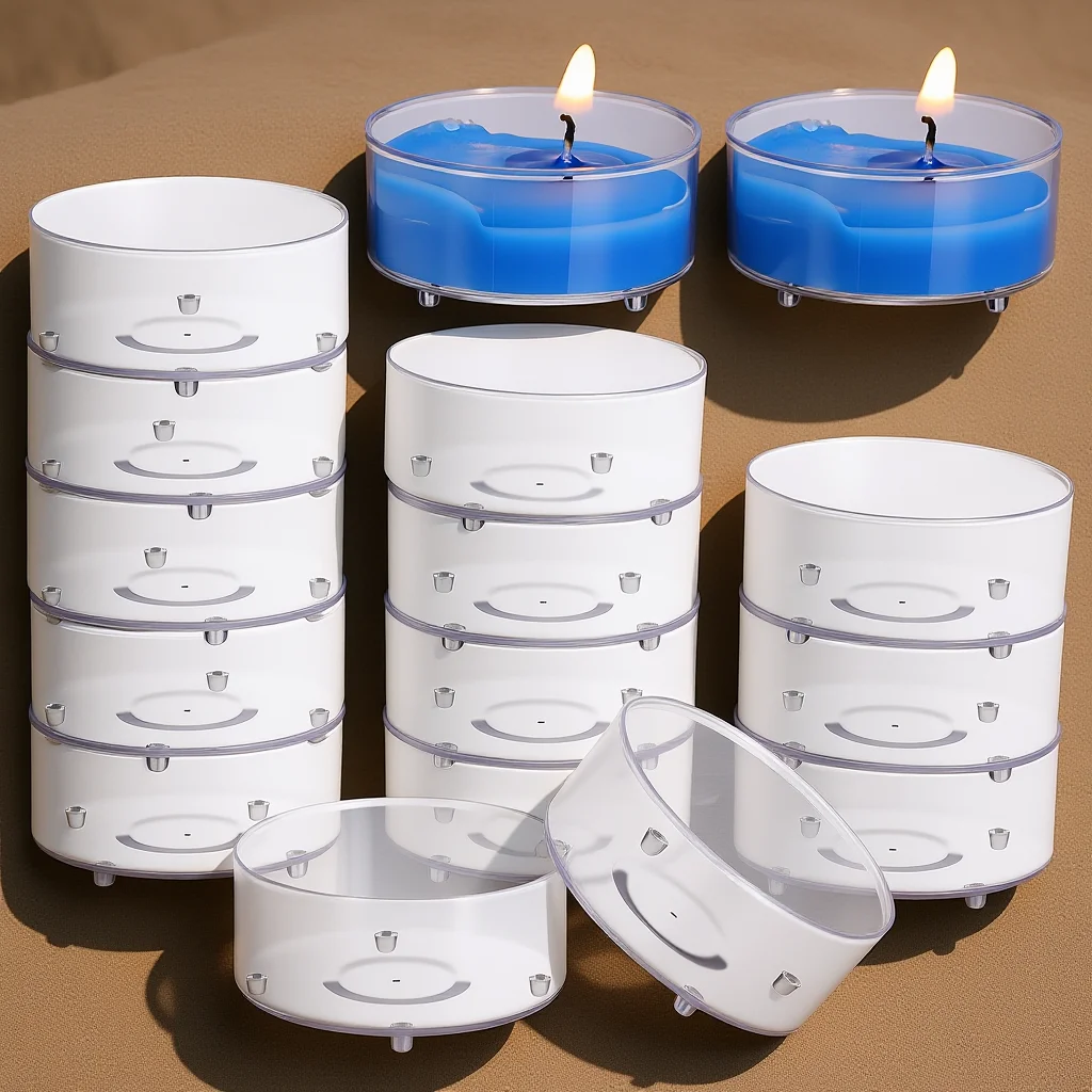 

100pcs Clear Plastic Tea Light Holder Heat Resistant Cup for Church Temple Home Decor
