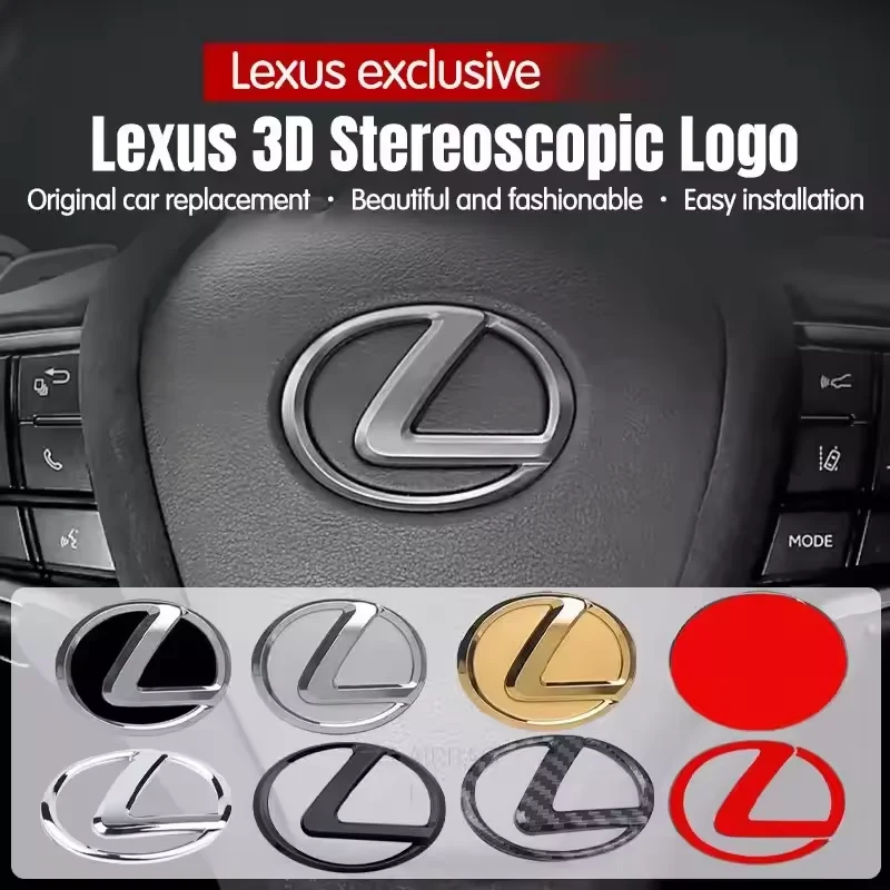 

Lexus ES240 ES250 IS250 LX460 RX270 RX300 RX350 64mm 77mm Electroplated High-End Metal Steering Wheel Logo Stickers