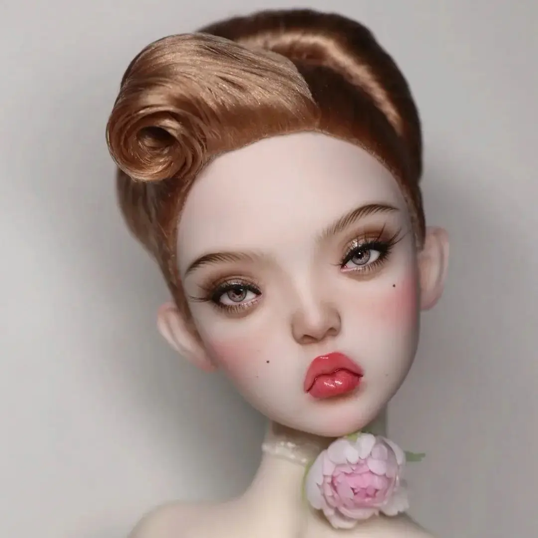 

New BJD doll 1/4 girl with thick Bonnie single head, black skin, popovy sisters, resin, toy angel, just a head