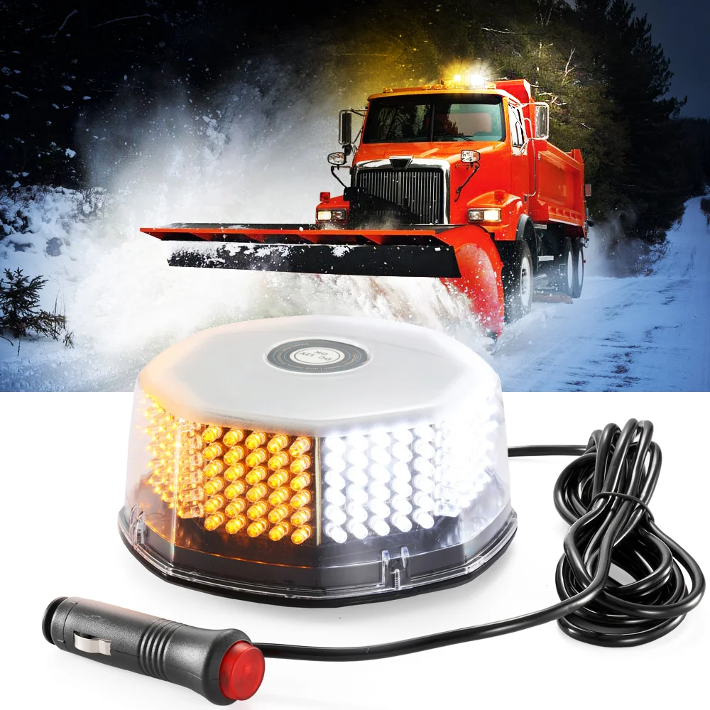 

12-24V LED Strobe Light 7 Flash Modes Rotating Emergency Warning Lamp Car roof Safety Caution Lights with Magnetic Mount