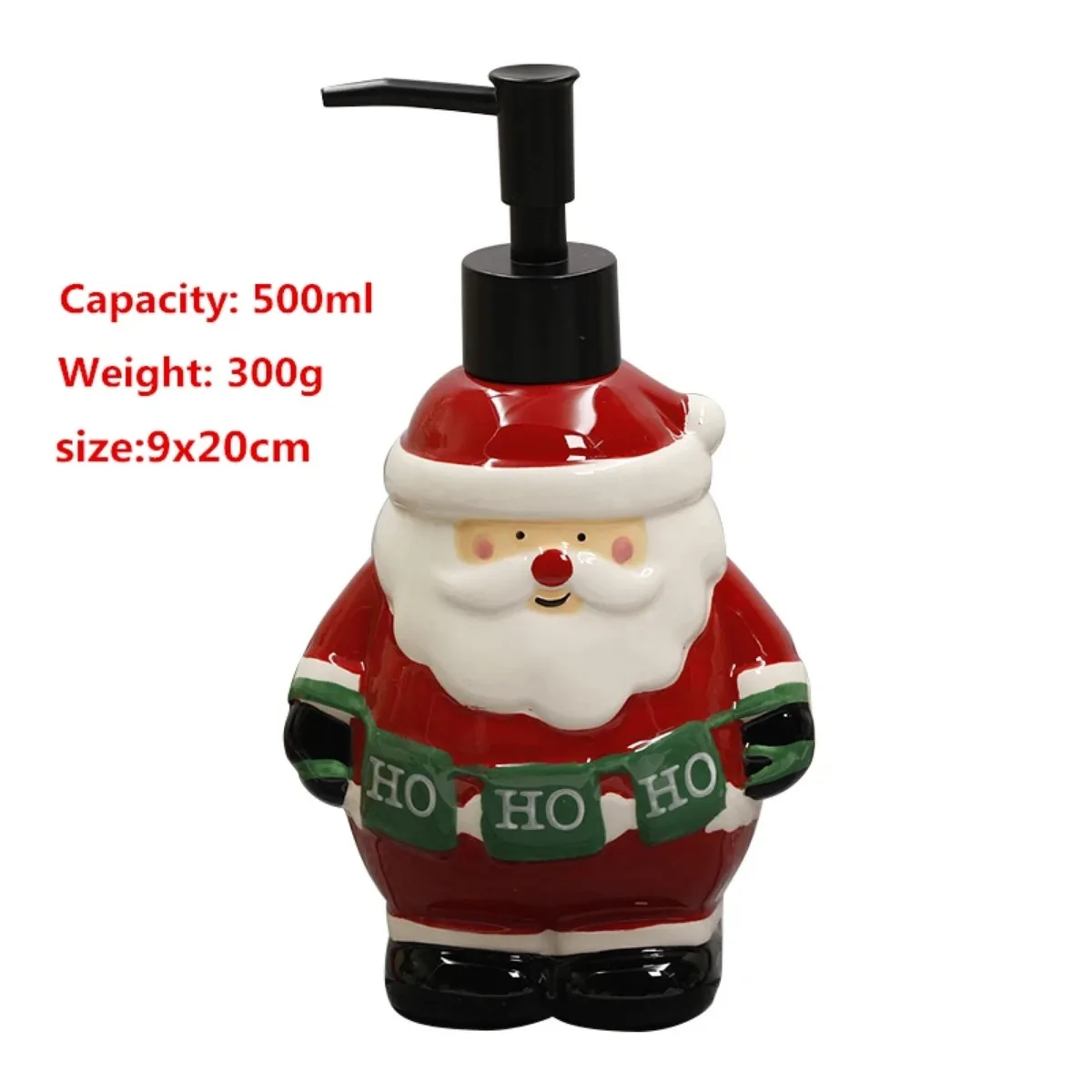 500ml Exquisite Bathroom Soap Dispenser Handpainted Cute Santa Claus Porcelain Lovely Decoration Collectible Soap Bottle