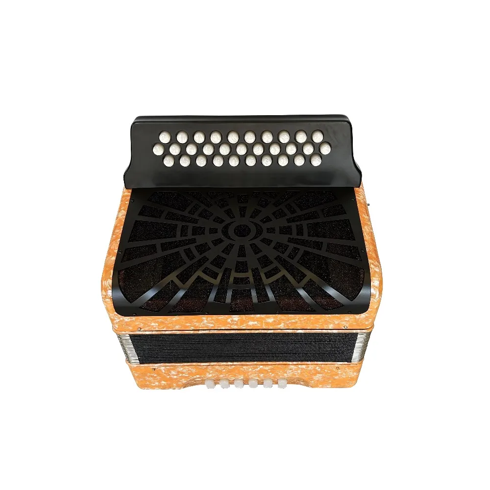 المهنية JB3112D الأكورديون Diatonic 31 أزرار 12 باس 3 جوقة البرتقال السليلويد أزرار بيضاء المواد الخشبية