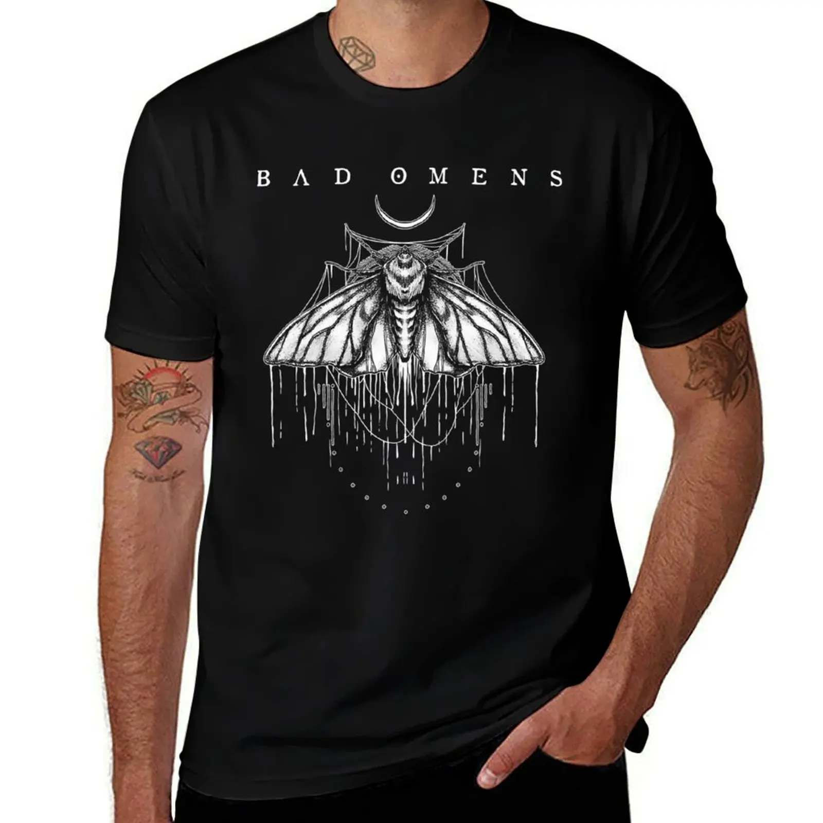 Moth Bad Omens T-Shirt quick drying plus size clothes cute clothes men clothes