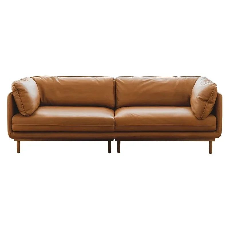 Leather sofa, Nordic imported first-layer cowhide double triple sofa