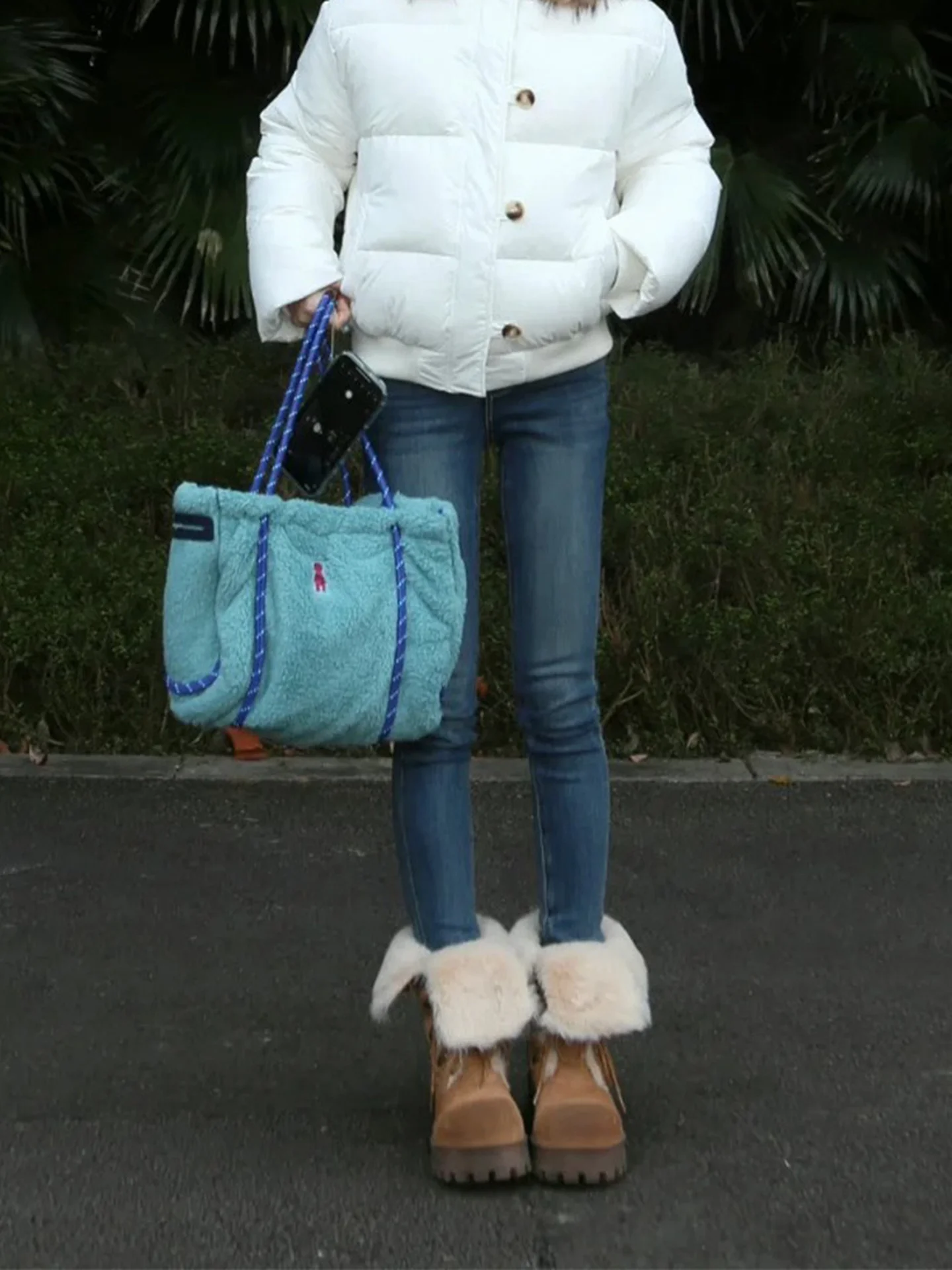 Damen-Jeans mit Fce-Futter, schmale Passform, neun Zähne, Retro-Stil, lässig, niedrige Taille, Bootcut-Hose, Herbst-Winter, Faion Thinming