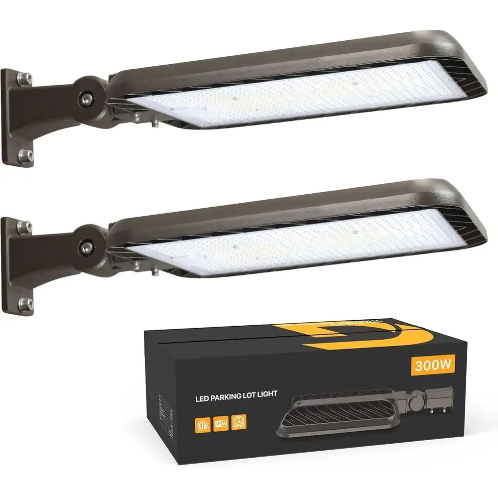 

Светодиодный светильник для парковки 300 Вт с регулируемым кронштейном, 45000 лм, от заката до рассвета, уличный, 5000K, IP65, водонепроницаемый, 100-277 В