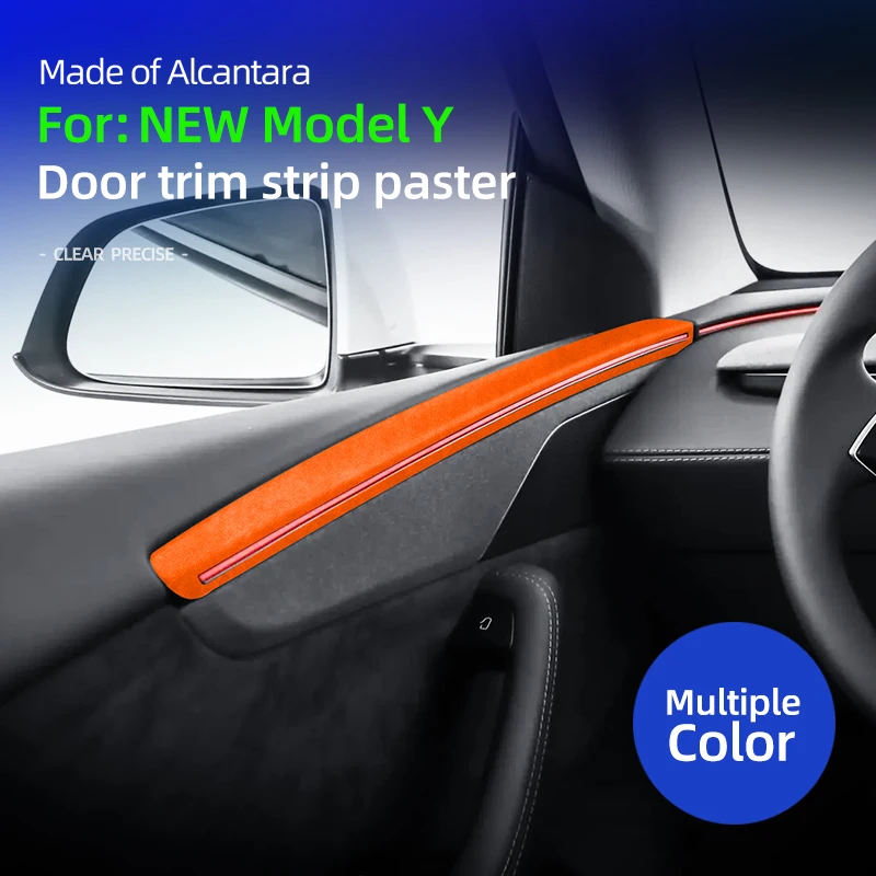 

For Tesla New Model Y 2025 Juniper Launch Long Range Performance Alcantara Car Door Panel LED Decorative Strips Auto Accessorie
