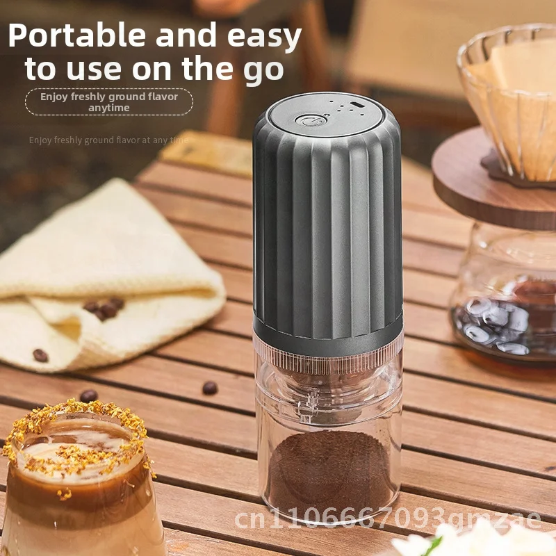 

Automatic Electric Coffee Grinder USB Charging Wireless Portable Small Bean Grinder for Home Office Travel - Stainless Steel