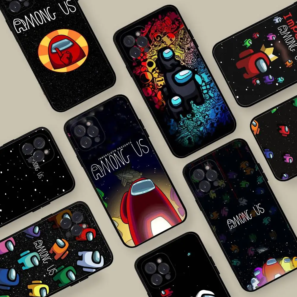 Funda de teléfono A-Amonges Game Us para IPhone 16 15 8 7 6 6S Plus X SE XR XS 14 11 12 13 Mini Pro Max