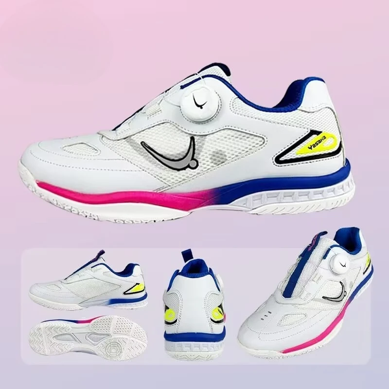 Original Brand Table Tennis Shoes Mesh Breathable Badminton Shoes Comfortable Indoor Court Shoes Quick Lacing Tennis Shoe Unisex