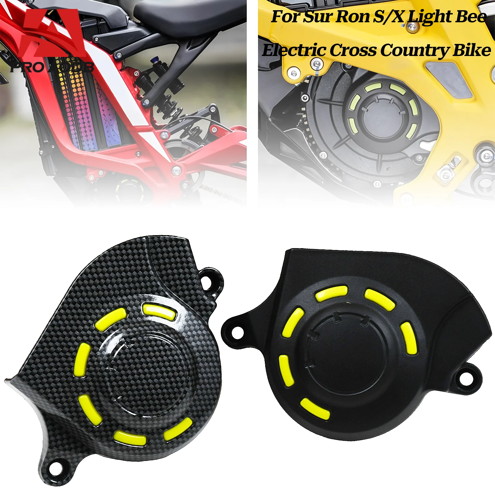 Electric Cross Country Bike Engine Case Saver Cover Carbon Fiber Motor Pulley Guard for Sur-Ron Light Bee S and Light Bee