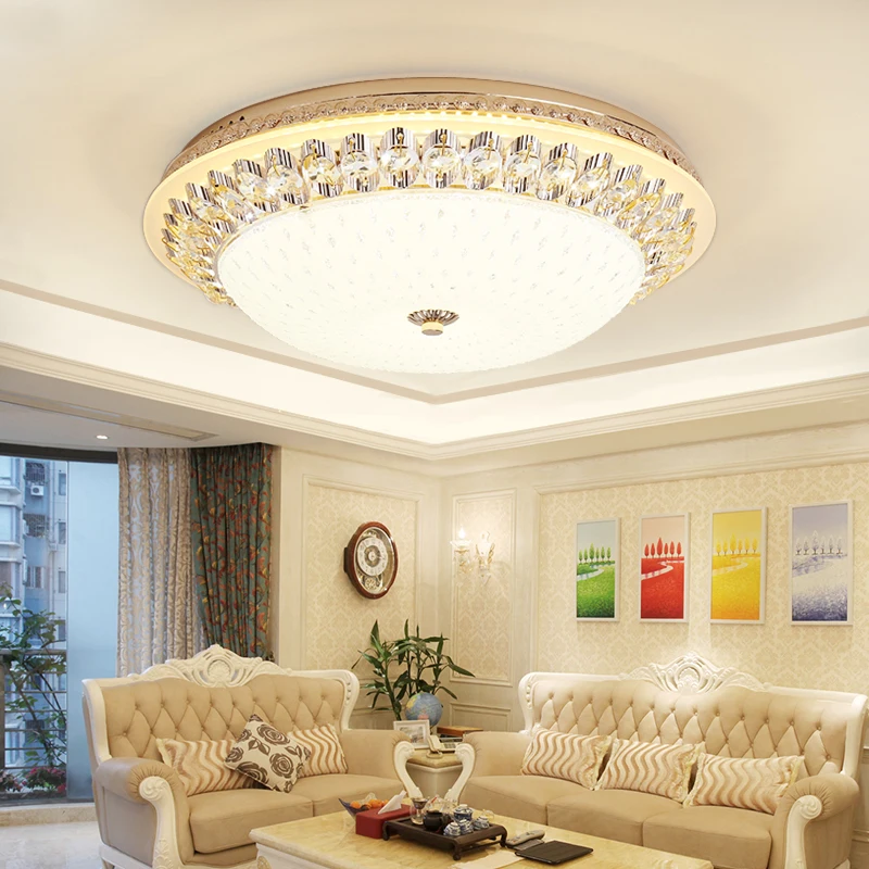 

Modern LED Crystal Ceiling Light Circular Golden Lamp Luminarias Rotunda For Living Room Aisle Corridor Kitchen