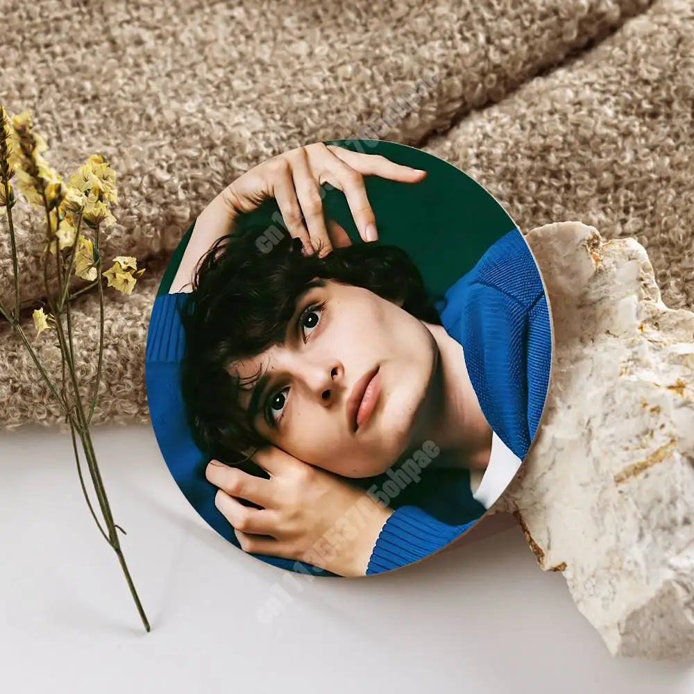 F-Finn W-Wolfhard Horror Film Star Wooden Cup Mat Americano Beer Milk Water Coaster for Baking Studio