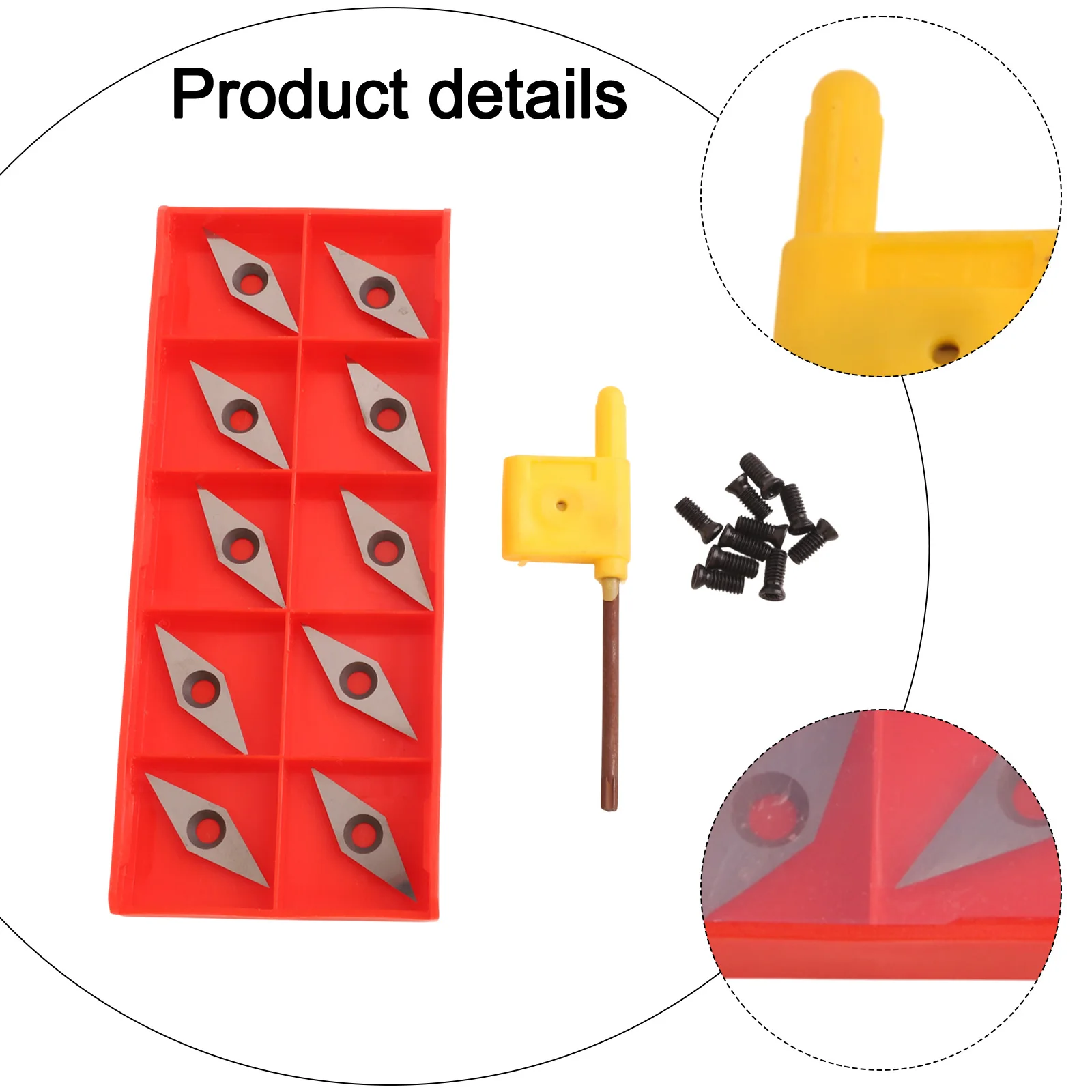

For Wood Lathe Turning Tool Inserts 10pcs Carbide Cutters with Screws Suitable for Various For Wood Materials and Applications