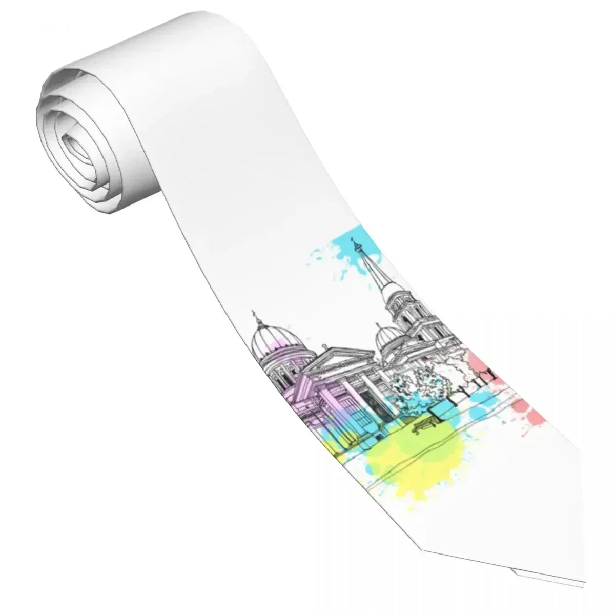 Fashion Graffiti Tie City Streets Landscape Daily Wear Neck s Male Elegant Necktie Accessories Quality Custom Collar 