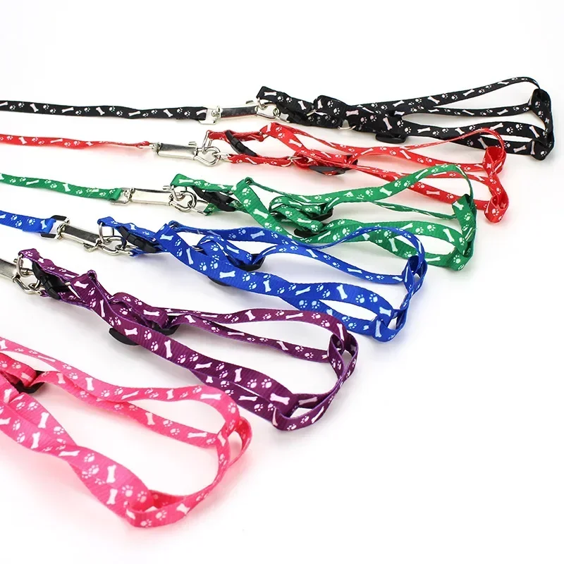 Dog Leash Chihuahua Harness Leash for Small Dog Adjustable Walking Puppy Accessories Pet Dog Bone Printing Harness Leash Set