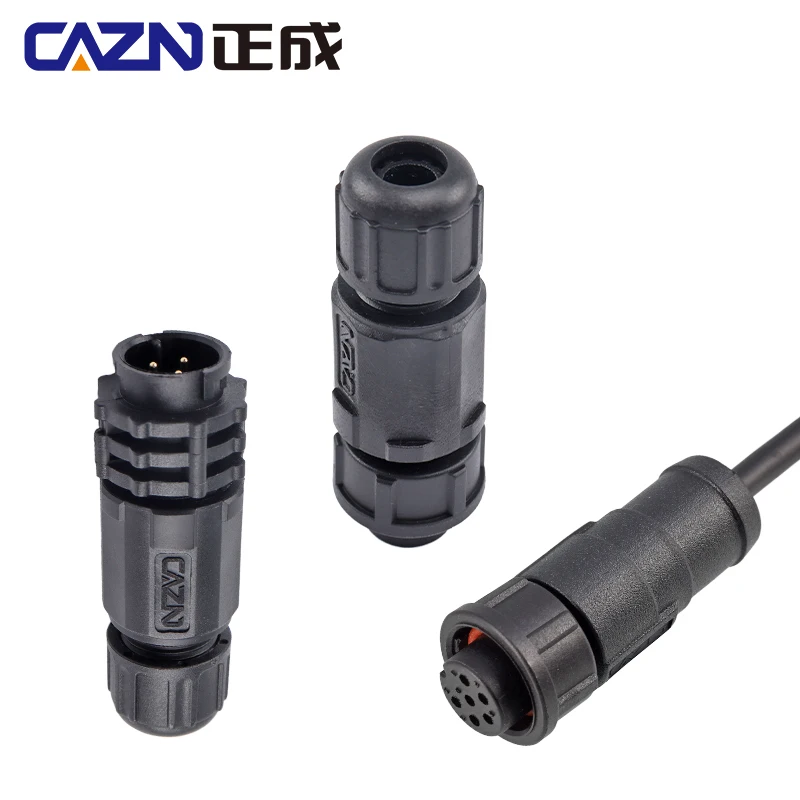 Plastic E10 Waterproof Plug Bayonet Field Installable Plug Straight Male/Female 5A 10A 2-12pin