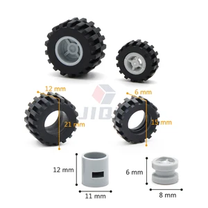 Blockblock -Kit mit Doppelrädern für Kinder, Hubreifen, Nummernschild, kompatible Teile, MOC, Lego -Autobiegel, 4600, 4624, 3641, 6014, 87697 12 Hauptverkaufsporto Lego - №9