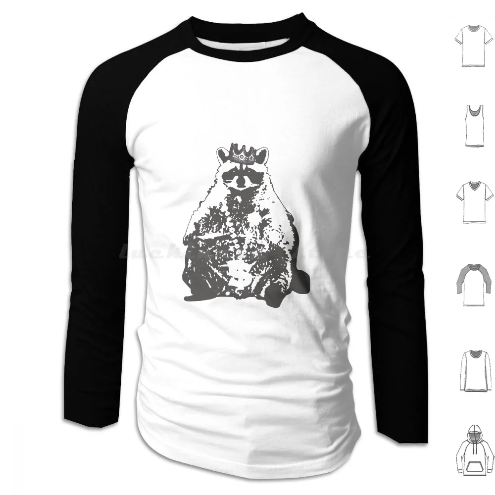 Gangster Racoon Hoodie cotton Long Sleeve Racoon Animal Big Bling Gangster Gangster Rap Hiphop King Mafia Music Notorious