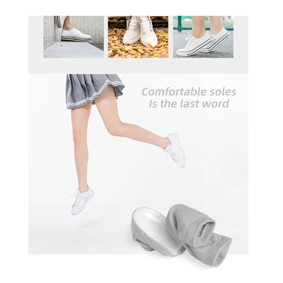 BISM 1 Paar unsichtbare Socken zur Erhöhung der Körpergröße, Gel-Fersenpolster, orthopädische Fußgewölbeunterstützung, Fersenkissen, Sohlen, Einlegesohle, Unisex, Schwarz