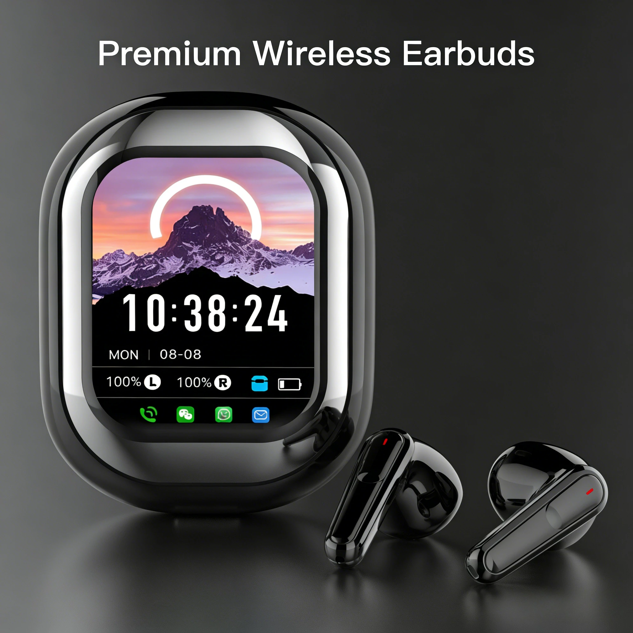 

Беспроводные наушники-переводчики с сенсорным LED-экраном и ИИ, 144 языка, перевод в реальном времени, функции звонков и музыки, сменные циферблаты