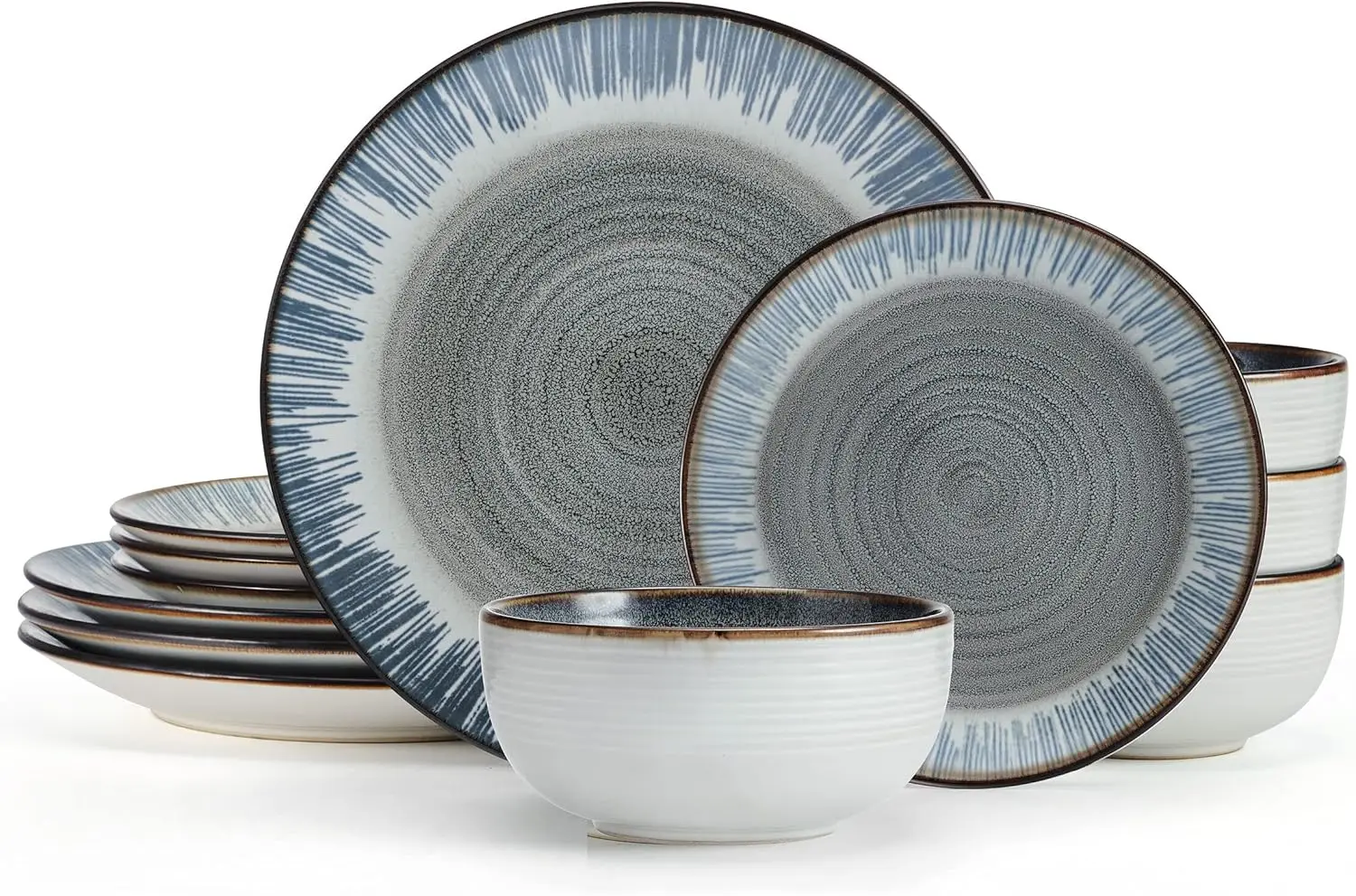 

12 Piece Dinnerware Set, Service for 4,made from high-quality stoneware for long-lasting beauty