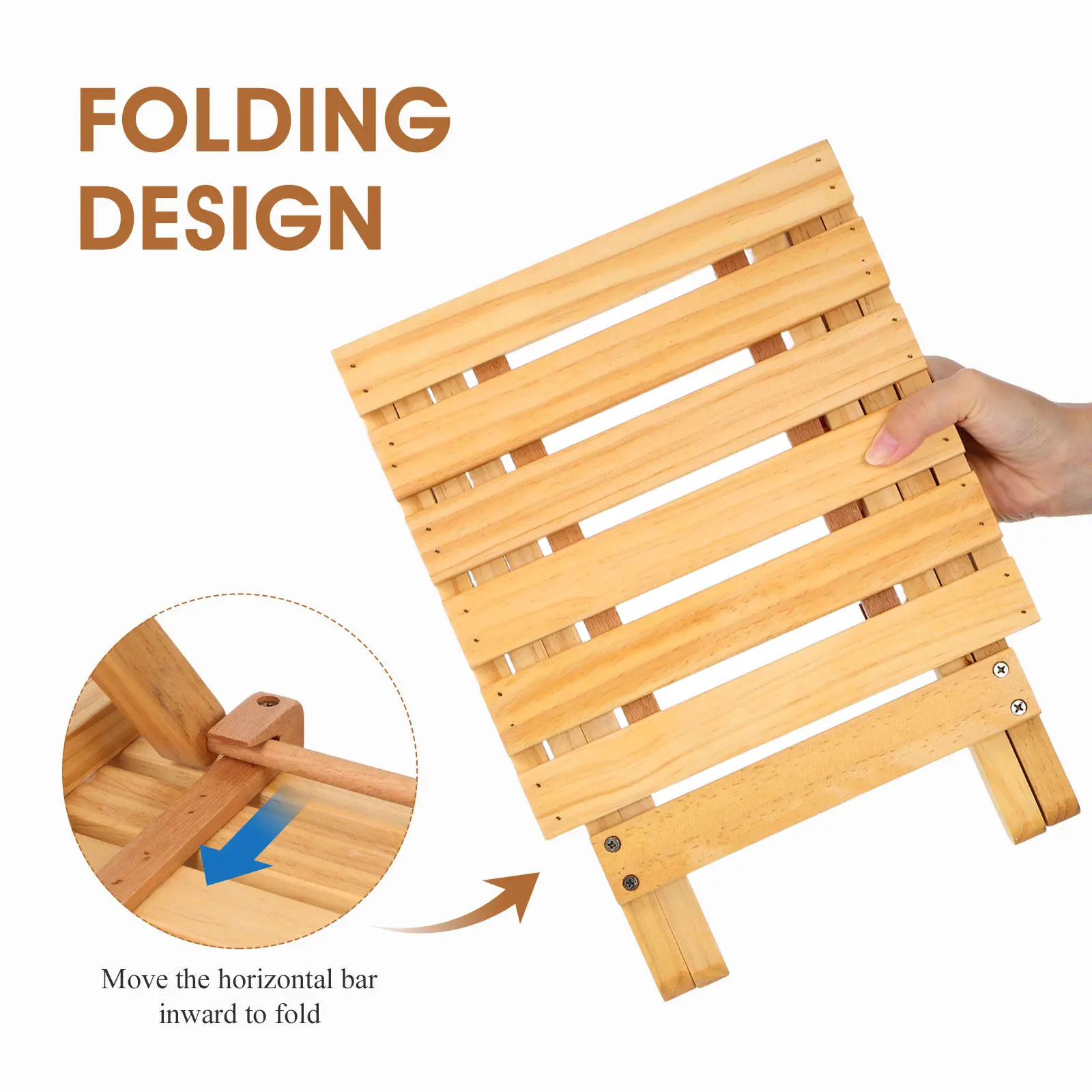 Lightweight Wooden Folding Side Table Small Outdoor Table for Picnic Wine Serving Garden Decoration Plant Stand Flower Display