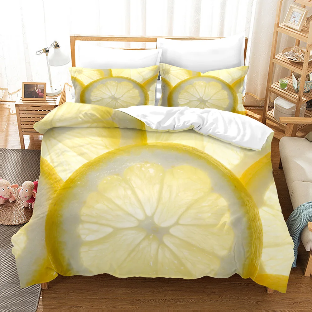 

3D Digital Printed Summer Series Fruit and Sports Bedding Set Single Double Twin Full Queen King Size Bed Set for Bedroom Decor