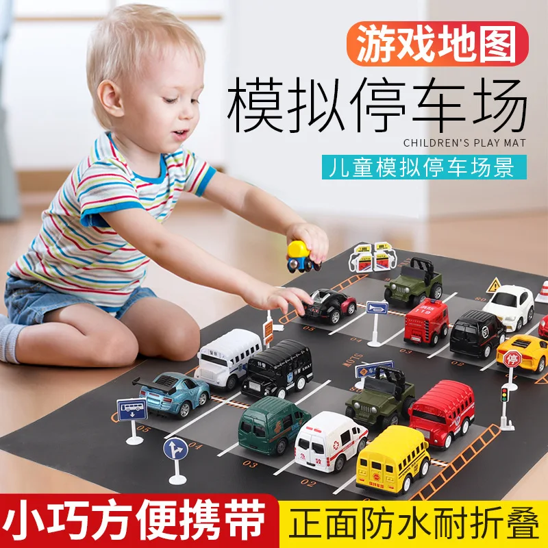 Children's Play Mat Children Waterproof Traffic Simulated Parking Scene Map Educational Toy Climbing Mat p356