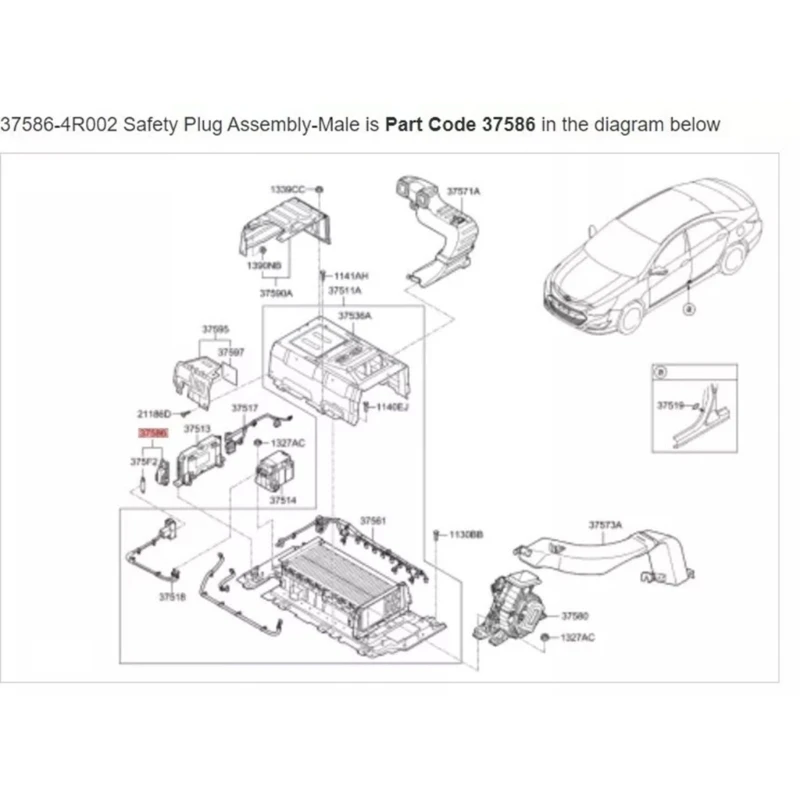 Battery Safety Plug Disconnect Replace 375864R001 375864R000 375864R000AS for Optima 2014-2016 Drop shipping