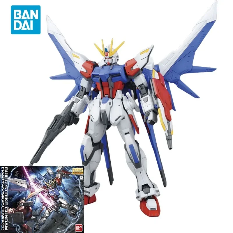 Bandai Original GUNDAM Anime Model MG 1/100 BUILD STRIKE GUNDAM FULL PACKAGE GAT-X105B/FP Action Figure Toys Gifts For Kids