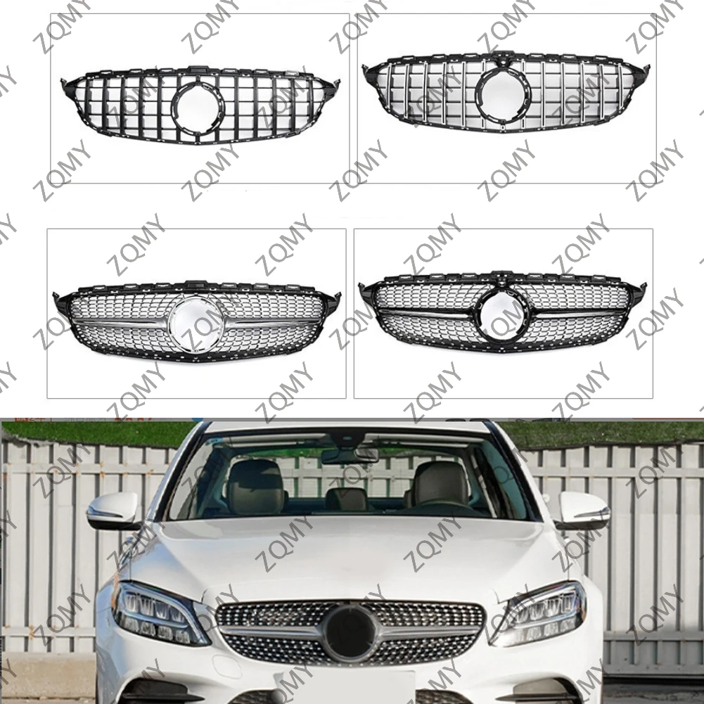 

Front Bumper Grille Centre Grill (GTR Diamond style) For Mercedes-Benz C-Class W205 C205 2019 20 2021 C260 C250 C180 C200 C300