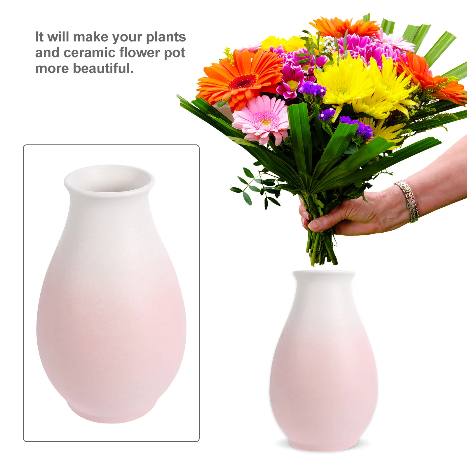 

Ceramic Frosted Vase Gradient Color Simple Style Home Desktop Decoration Plant Pot Flower Arrangement Vase Material