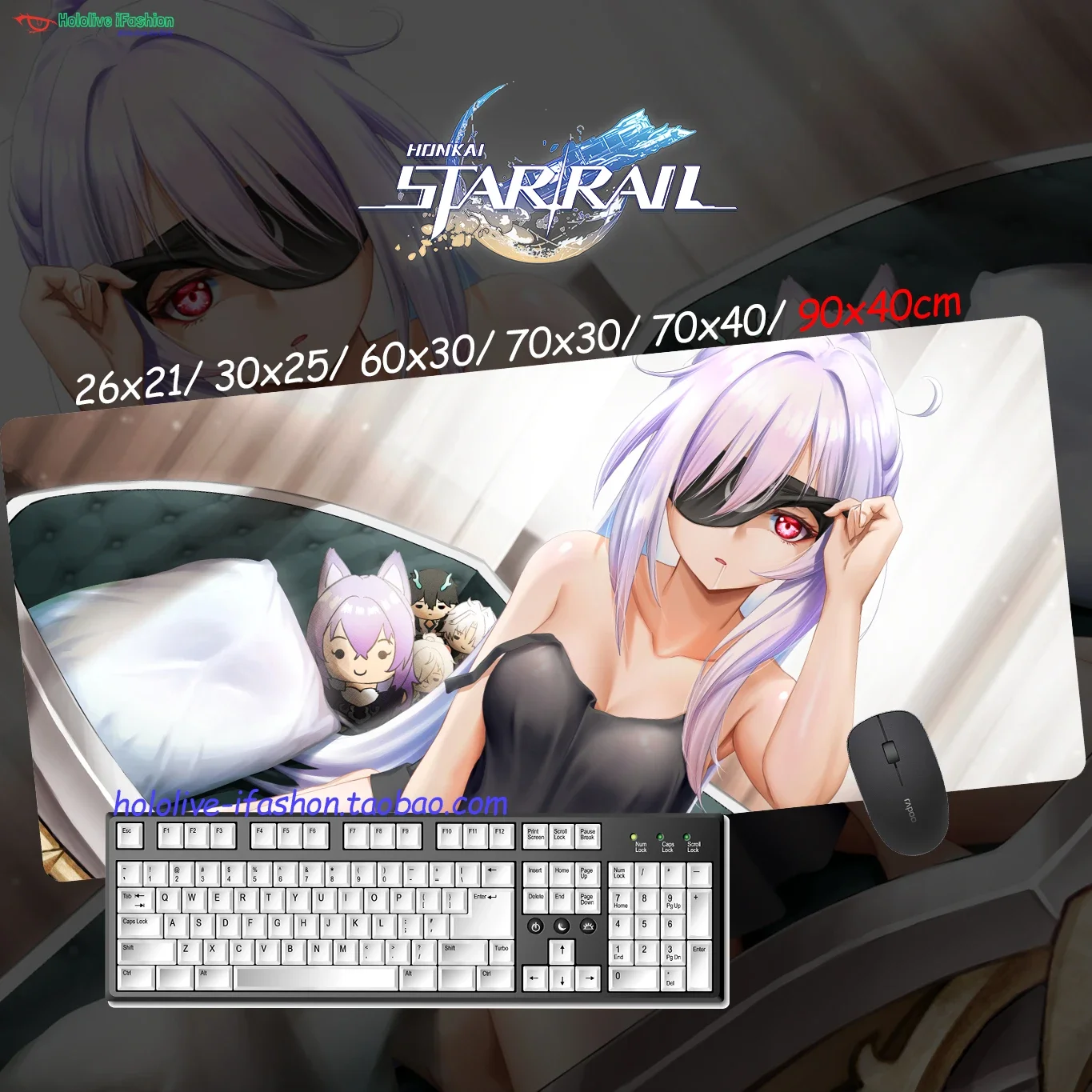 Jingliu Honkai Star Rail Game Mouse Pad Mat Keyboard Pad Flat Mousepad Desk Mat Accessory Office Computer Work Otaku Gift