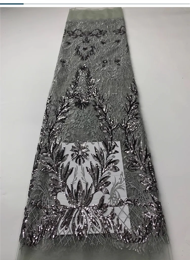 

1yard new gauze fabric Palace style retro floral bead sequin embroidery tissu wedding Dress cheongsam fabric for clothing