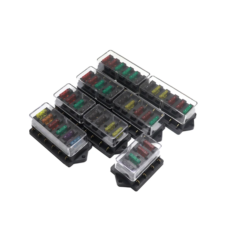 【1PCS】4/6/8/10/12 Way ATO Blade Fuse Box Plastic Cover DC12V 24V Car Fuse Block Holder with 3A-30A Fuses