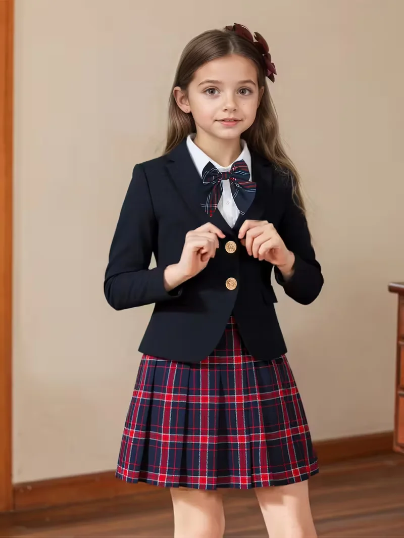 Girls' School Uniform Set for School Performances Boys Graduation Photography Outfit Student's Daily Wear