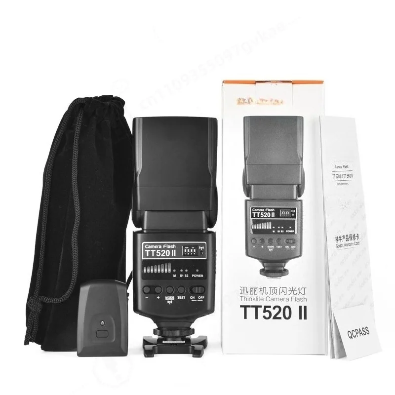 Camera Hot Shoe Flash External On-Camera Flash, Compatible with Godox TT520II, Universal External Flash Light for DSLR Camera