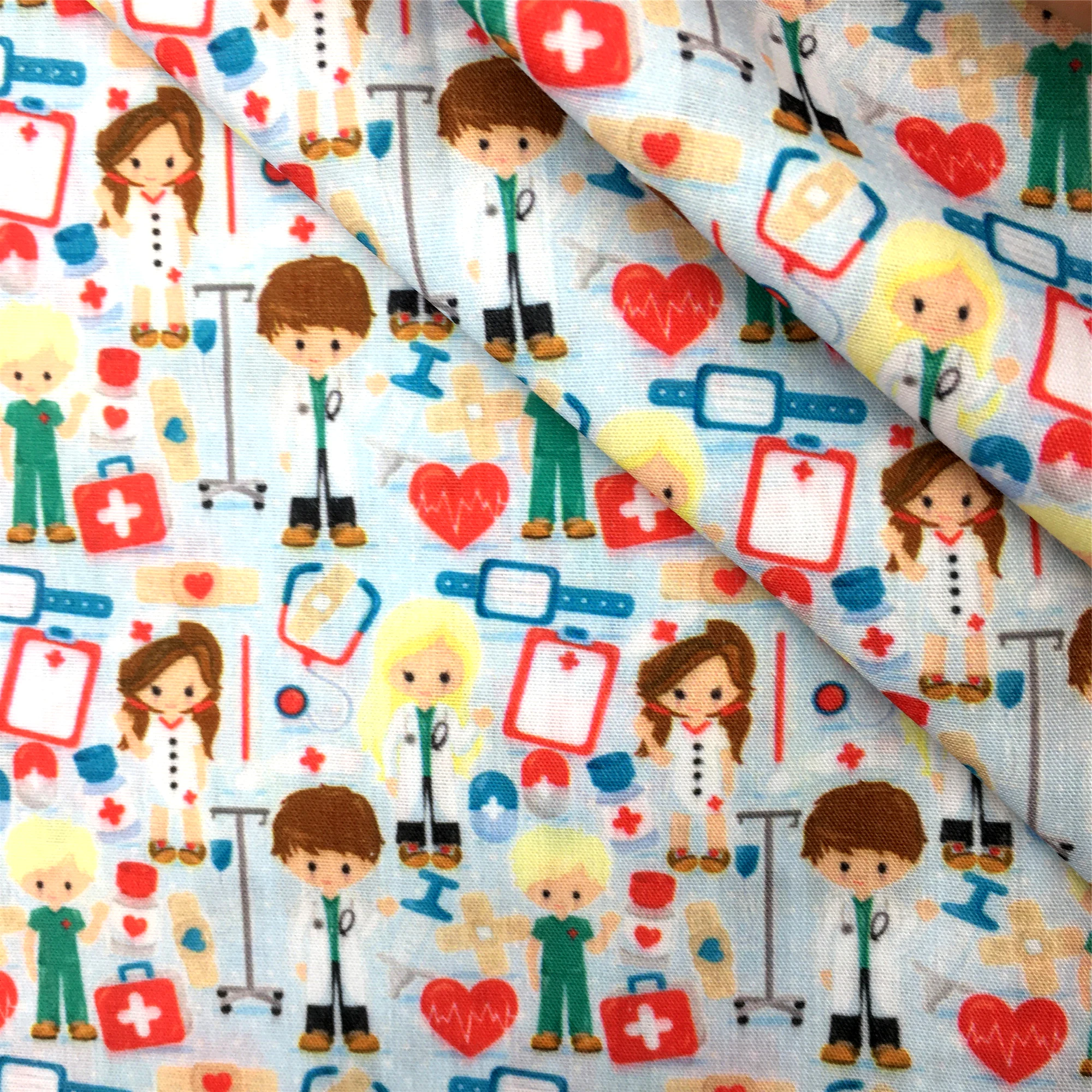 50x145cm Health Tooth Nurses Cotton Fabric Cloth Sewing Quilting Fabrics For Patchwork Needlework DIY Handmade Accessories