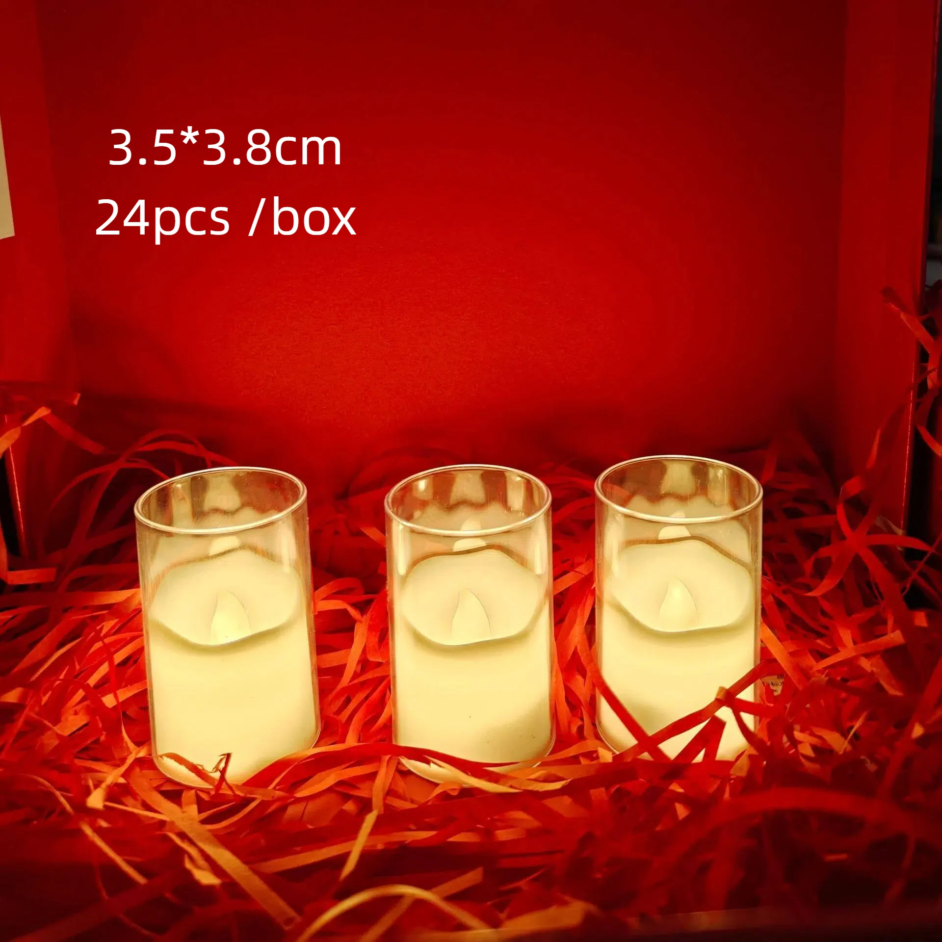 1 قطعة عديمة اللهب LED Tealight الشموع زر بطارية تعمل اسطوانة الزخرفية حامل واضح شمعة مصباح ليد ديكور المنزل #5