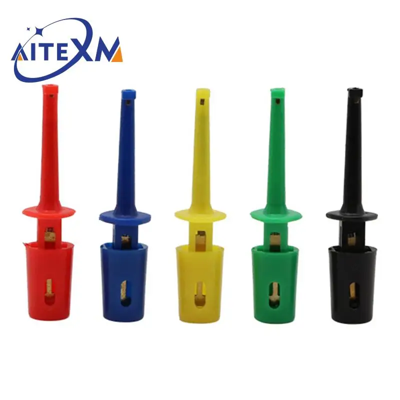 5PCS Mini Single Test Hook Clip Test Probe For Electronic Testing IC Grabber Large Round Crocodile Clip Hook Test Clip