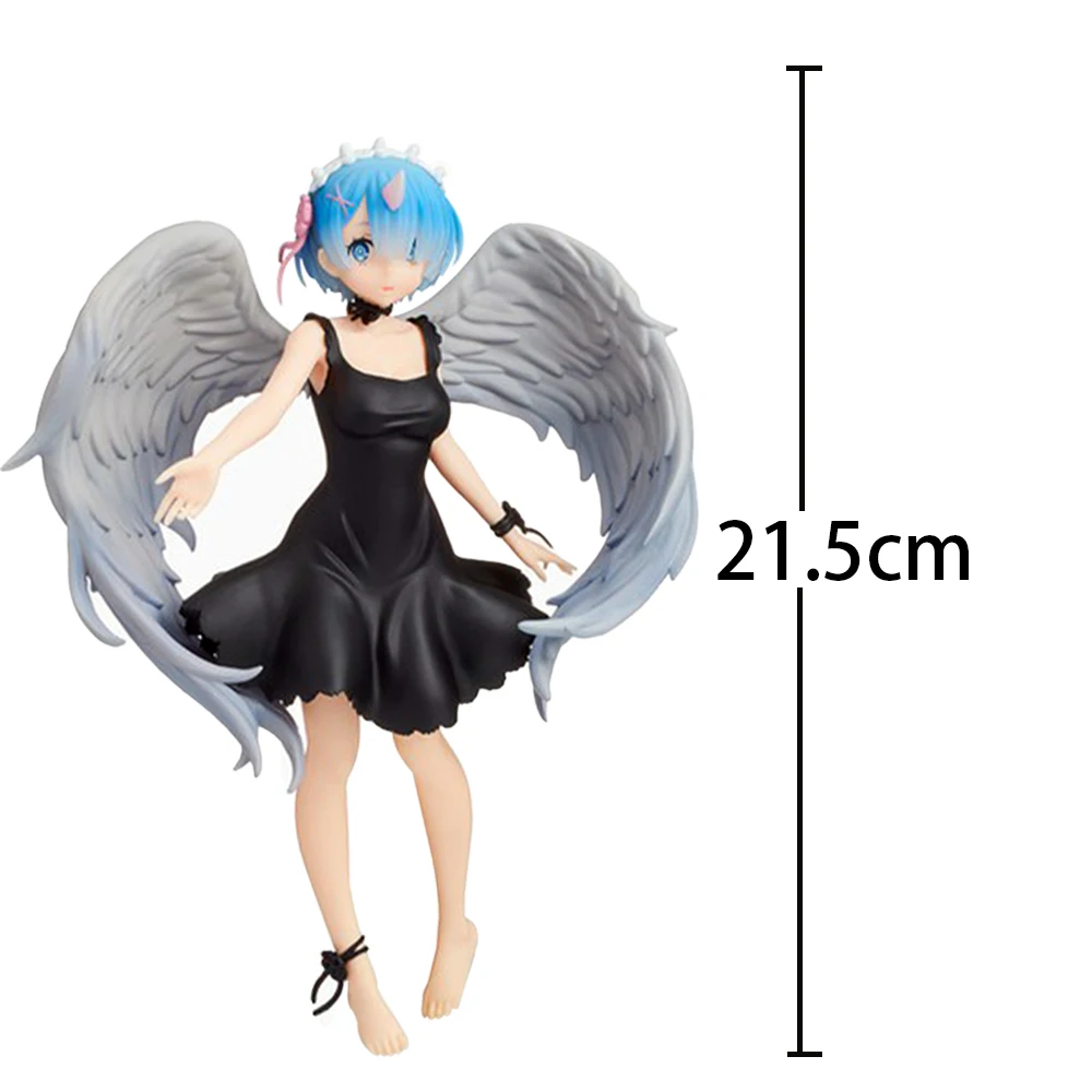 Anime Re:0 Figure Rem Action Figures PVC Angel Remu Figurine Desktop Ornaments White Angel Dress Remu Look Up Figure Toys Gifts
