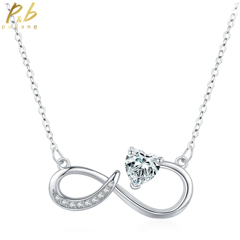 

PuBang Fine Jewelry 100% 925 Sterling Silver High Carbon Diamond Sparkling Pendant Necklace for Women Wedding Gift Free Shipping