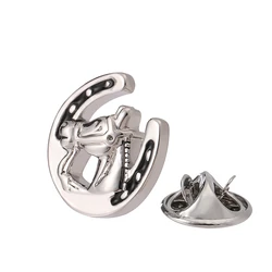 High end men's women's brooches Classic round animal horse head lapel pins hats scarves coats neckpins accessories jewelry gifts