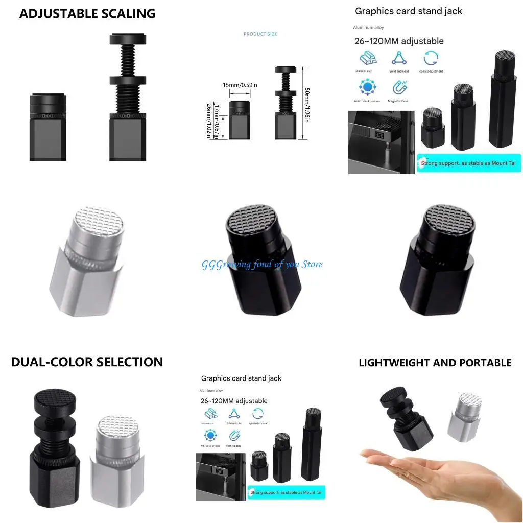 

H9EB Aluminum GPU Bracket Graphics Card Base Sliding Adjustable GPU Holder for Computer Graphics Card Adapter