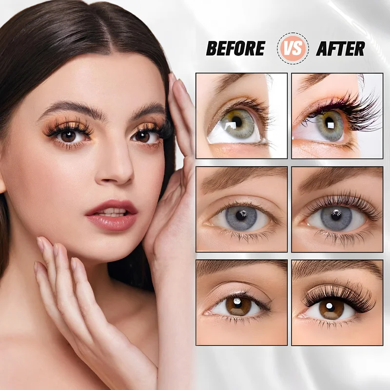 Base per mascara/maschera impermeabile con pennello a spirale - Estratto di vitamina E e Polygonum Multiflorum, mascara volumizzante e allungante