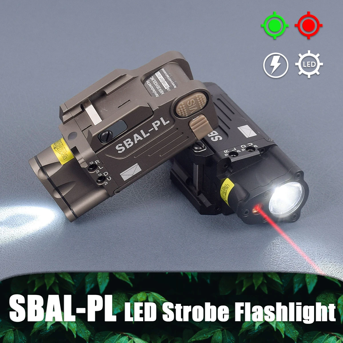 

Tactical SBAL-PL White Light Strobe Flashlight Constant Red Dot Sight Weapon Gun Glock 17 18C Hanging Scout LED Light 20mm Rail