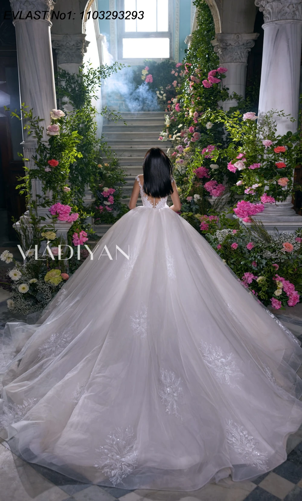 EVLAST 맞춤형 우아한 라인 웨딩 드레스 캡 슬리브 레이스 아플리케 다이아몬드 구슬 반짝 이는 신부 가운 Robe De Mariee TBD144