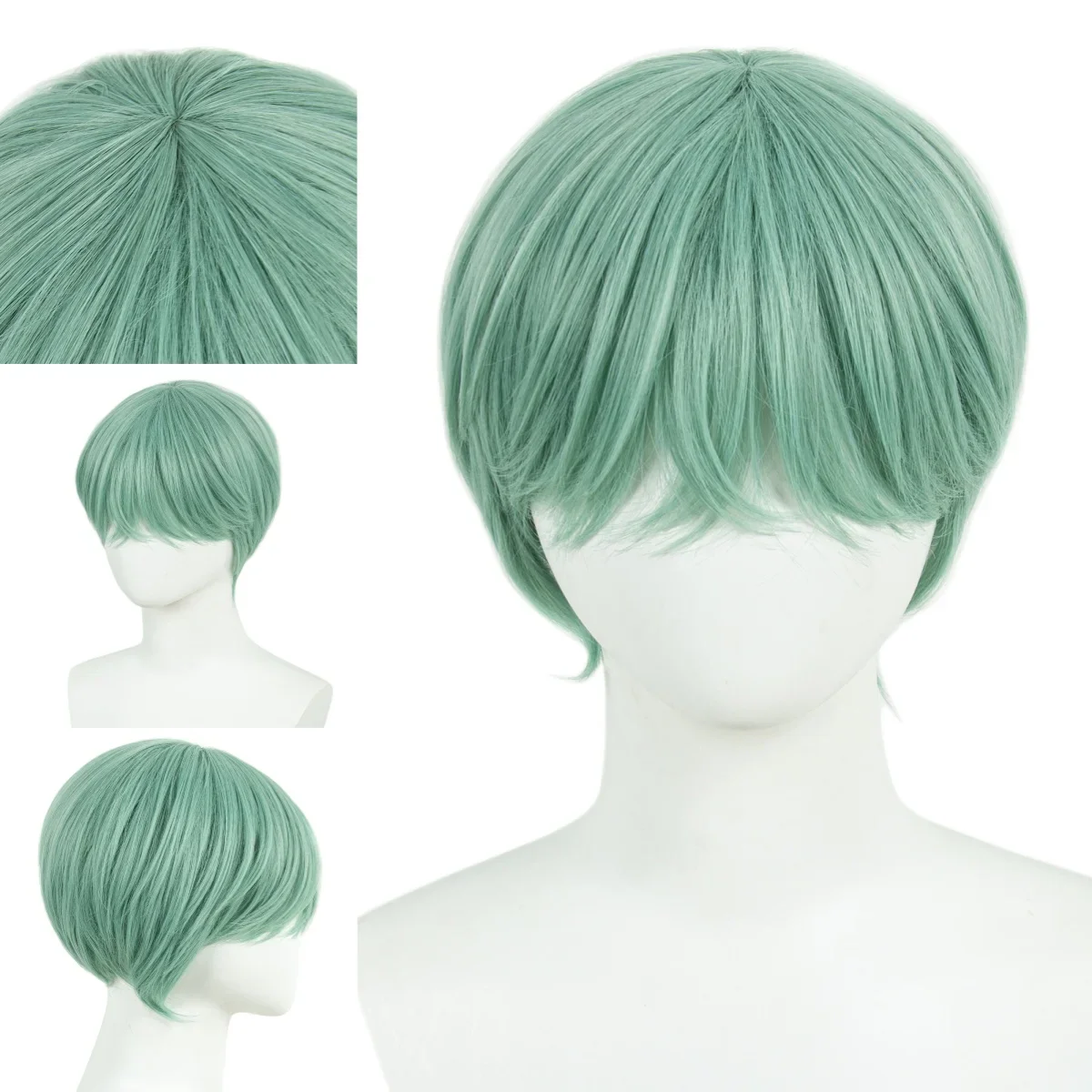 Jongen Pruik Romantiek Baby Secret Jinu Abby Pruik Roze GROEN Paars Zwart Synthetisch Haar Voor Anime Cosplay Halloween Kostuum